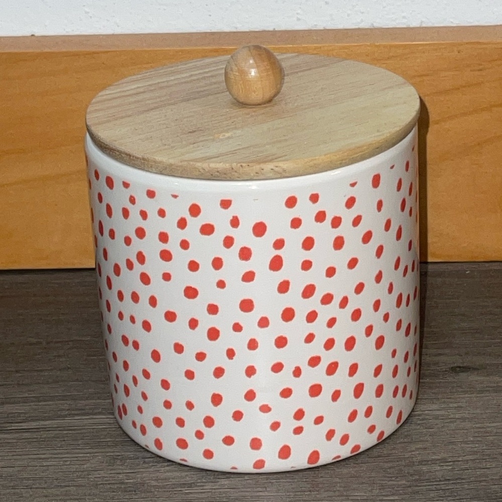 Way To Celebrate Orange Dot Ceramic Jar, 5"